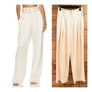 NONchalant Rhett Champagne Satin Wide Leg Women's Pants